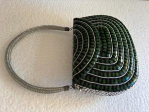 Bolso de mano metálico con cristales verdes, bolso de noche para fiesta con asa trenzada, bolso de diseñador para boda - Product Image 2