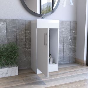 Mobile da Bagno Bianco con Anta Singola - Product Image 3