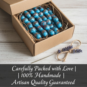 ลูกปัดแก้วทำมือสีฟ้าอมเขียวแบบหลอมและแบบเม็ดเดี่ยว |   งานศิลปะตกแต่งเค้กแต่งงานด้วยลวดทองแดงสำหรับงาน DIY - Product Image 5