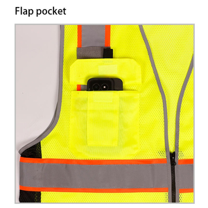 Gilet de sécurité réfléchissant haute visibilité OEM, vêtements de travail industriels avec logo personnalisé pour les travailleurs du bâtiment - Product Image 4