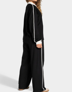 Pantalones Deportivos de Cintura Alta a Rayas Personalizados para Mujer, Pantalones de Chándal Cómodos, Tela de Alta Calidad, Fabricante de Ropa OEM ODM - Product Image 2