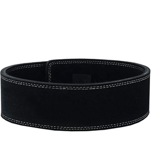 Black Leather Weightlifting Belt Adjustable Back Support Buckle Gym Training Belt for Weight Lifting - Product Image 3