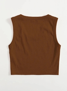 Women's Sporty Knitted Tank Top Crew <b>Neck</b> Solid Color Breathable Spandex Polyester Fit Workout Wear - Product Image 3