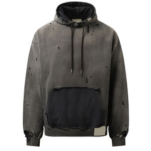 Sudadera con capucha de invierno para hombre, talla grande, de manga larga, con lavado ácido, estilo urbano, estampada, de fabricación premium personalizada. - Product Image 5