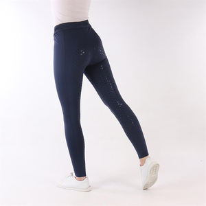 Culotte d'équitation en jean pour femme, taille haute, fermeture boutonnée, longueur intégrale, coupe skinny, pour sport équestre, en Spandex/Coton - Product Image 1