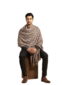 Plaid Cashmere Shawl Fringe <b>Wrap</b> Ethnic Scarf Winter Shoulder Cover for Men and Women - Product Image 2