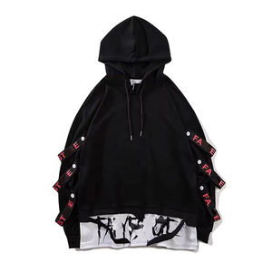 เสื้อฮู้ดดี้ฮิปฮอปสตรีทแวร์คุณภาพสูงแบบสั่งทำจากโรงงาน เสื้อพูลโอเวอร์เทคแวร์ทรงโอเวอร์ไซส์สำหรับผู้ชาย - Product Image 1