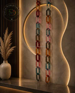 Customized Modern Acrylic Chain Artistic Resin Chain Wall Decoration Multi Colors Home Decor <b>Casting</b> FALAK WORLD EXPORT - Product Image 4