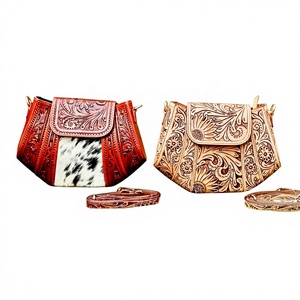Nuevo Bolso Bandolera de Lujo para Mujer, de Cuero Genuino Repujado, con Diseño Floral y Forma de Silla de Montar Hecho a Mano, Listo para Enviar - Product Image 1
