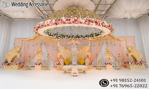 Mariage arabe élégant FRP Mandap Décoration de mariage indienne traditionnelle unique avec le thème du paon rêveur Scène de mariage fabriquée à la main au Royaume-Uni - Product Image 5