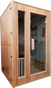 Sauna Tradicional Canadiense de Madera de Hemlock para 1-2 Personas, Sauna de Vapor Húmedo/Seco, SPA 200 ° F Harvia - Product Image 2