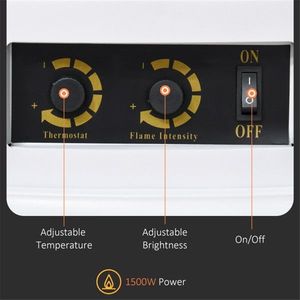 Caminetto Elettrico Bianco da 22 Pollici con Riscaldamento da 1500W, Telecomando, Display LCD/LED per Casa, Hotel, Decorazione Domestica, Spina US/AU - Product Image 2