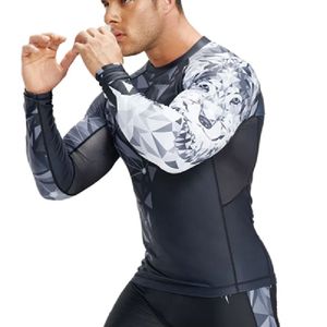 3D Digital Printed Rash Guard <b>Men</b> Long Sleeve BJJ MMA <b>Compression</b> <b>Shirt</b> Jiu Jitsu Training Top High Elasticity Workout Apparel W - Product Image 3