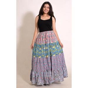Cotton <b>Patchwork</b> Printed Bohemian Maxi <b>Skirt</b> Handmade Women's Long <b>Skirt</b> Indian Clothing - Product Image 2