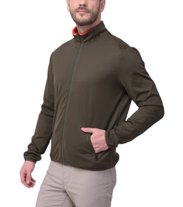 Vestes en nylon et élasthanne personnalisées avec logo OEM, col montant, fermeture éclair bidirectionnelle, ourlet élastique, coupe-vent imperméable – Vente en gros - Product Image 3