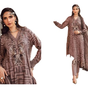 Silk <b>Print</b> Heavy Patch Embroidery Women's Salwar Kameez Party Quick Dry All Seasons - Product Image 1