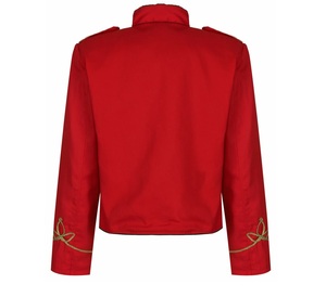 Chaqueta de algodón estilo Hussar Steampunk Gótico en rojo y dorado con logotipo personalizado para festivales de música - Todas las tallas - Product Image 2