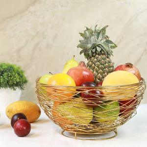 Corbeille à fruits ronde moderne en métal, support de rangement de cuisine durable, conteneur alimentaire à un seul niveau - Product Image 1