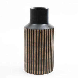 Jarrón de madera tallado a mano, con nervaduras, acabado blanco natural, estilo rústico, para decoración de mesa del hogar, ¡muy vendido! - Product Image 4