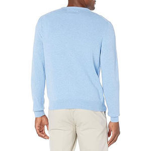 Suéter Personalizado para Hombre, Cuello Redondo, Color Azul Claro, Tejido Grueso, Informal, de Algodón, para Invierno, Antiencogimiento, 100% Antiarrugas - Product Image 2