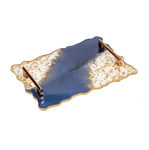 Handmade Carved Epoxy Resin Sustainable Tray for Coffee <b>Table</b> Vanity Serving Drinks Snacks By Perfect Enterprises - Product Image 1