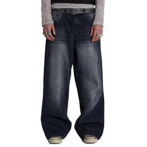 Jean ample délavé et déchiré pour homme, nouvelle tendance, personnalisable, le plus vendu, pantalon de tous les jours, service OEM, prix abordable - Product Image 1