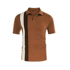 Conjunto de polo y pantalones cortos de verano para hombre EKIN IMPEX, conjunto deportivo informal de punto con bloques de color, conjunto de polo y pantalones cortos transpirables. - Product Image 3