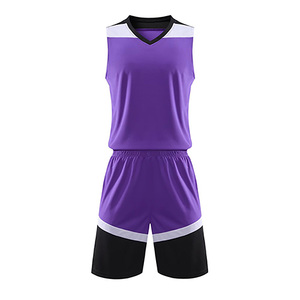 Ensemble de shorts et maillot de basket-ball sublimé personnalisé, blanc, bleu, rouge, col en V, sans manches, unisexe, adulte, vêtements de sport à séchage rapide - Product Image 6