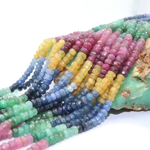 AAA Quality <b>Ruby</b> Emerald Sapphire Faceted Rondelle Beads 5mm 16 Inches 0.40mm Hole Size for Jewelry Making - Product Image 1