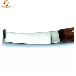 Cuchillo para pezuñas con hoja de acero inoxidable y mango de madera, instrumento veterinario para pezuñas de caballos y vacas - Product Image 3