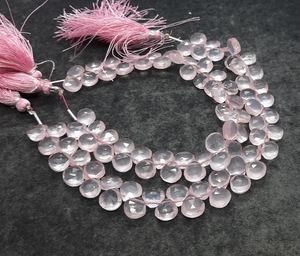 Perles de quartz rose naturel facettées en forme de cœur, 8 mm, 9 mm, prix de gros, pierres précieuses roses en vrac, 8 pouces, pour bijoux - Product Image 6