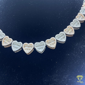 Collier Cœur en Moissanite et Diamant avec Argent Sterling 925 Bicolore, Bijou de Luxe pour Femme - Product Image 3
