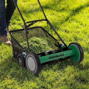 Tagliaerba Manuale a Spinta da 18 Pollici con 5 Lame, Regolazione Altezza a 4 Livelli, Robot Verde per Giardinaggio Fai-da-te con Raccoglierba Integrato - Product Image 5