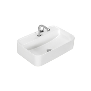 Lavabo Rectangular de Pared con Grifo de Palanca Certificado por NSF, Desagüe de un Solo Orificio, Diseño Minimalista Pulido, Capacidad de 12L - Product Image 1