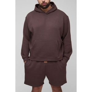 Custom Low Price Thick Fleece Men's Oversized Straight Wide Leg Hoodies And Pants Set For Men <b>Tracksuits</b> Breathable - Product Image 4