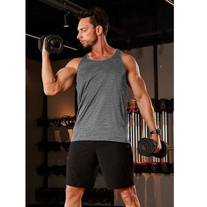 Camiseta sin mangas de algodón lavado para hombre, cuello redondo, color liso, estilo casual transpirable con borde deshilachado, estilo tejido, personalizada para hombre - Product Image 2