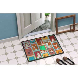 24H X 36W English Bulldog Indoor/Outdoor <b>Doormat</b> Low Pile Non-Slip <b>Washable</b> Red White Front Door Rug Easy Entryway Access - Product Image 4