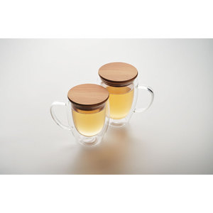 Tazza di vetro a doppia parete da 250ml con coperchio per bevande calde e fredde da utilizzare in movimento - Product Image 5