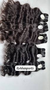 RVHHE A26 Extensiones de Cabello Remy Indio Natural Ondulado para Templo, Doble Trama a Máquina, Teñido, 100g/unidad, Solo Colores Más Oscuros - Product Image 3