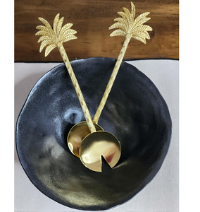 Ensemble de serveurs à salade en acier inoxydable et laiton, pièces de décoration de table, boîte d'emballage noire, gadgets et outils à salade - Product Image 3