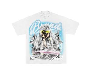 Camisetas Personalizadas con Efecto Ácido, Estampado de Letras con Pedrería, Camisetas Gráficas Extra Grandes de Algodón Grueso para Hombre - Product Image 1