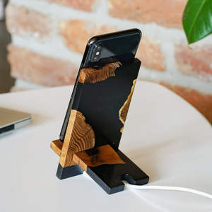 Soporte de Teléfono de Lujo con Logotipo Personalizado, Nuevo Estilo 2026, Decoración de Oficina, Nuevo Diseño, Soporte de Teléfono de Madera de Olivo y Resina, Craftera Exports - Product Image 2