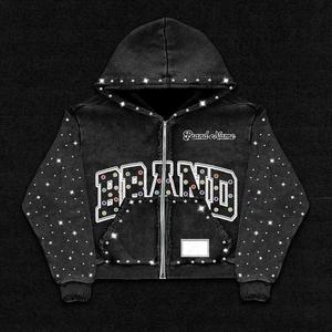 Vente en gros de sweats à capuche zippés d'hiver en molleton de coton, entièrement zippés, imprimés numériquement sur mesure pour les marques de mode streetwear - Product Image 4