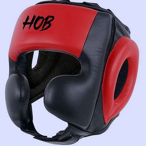 Protector de Cabeza para Boxeo HOB, de Piel Sintética PU, Rojo y Negro, Unisex, 7 Ventilaciones, Opción de Logotipo Personalizado, Cierre de Velcro - Product Image 1