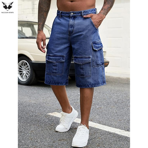 Shorts en jean brut épais de haute qualité pour hommes, coupe ample et personnalisée, jorts en denim à jambe large - Product Image 2