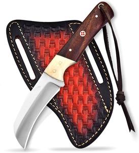 Cuchillo de Hoja Fija Forjado a Mano de Acero Inoxidable con Espiga Completa para Caza, Camping y Supervivencia al Aire Libre, con Mango Ergonómico de Palisandro y Caballo, OEM - Product Image 1