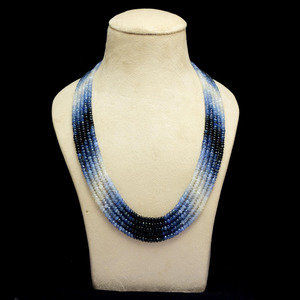 Cuentas facetadas de zafiro múltiple AAA+ de 4mm-5mm, cuentas de zafiro birmano azul ombré natural, piedras preciosas para collar de capas - Product Image 1