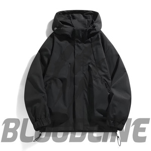 Veste softshell coupe-vent pour homme, noire, manches longues, veste d'hiver, veste softshell coupe-vent pour extérieur - Product Image 5