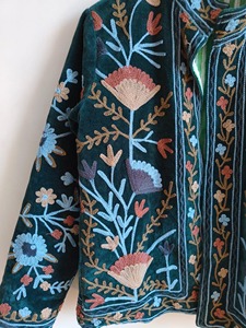 Veste en velours brodée de style chinois, col mandarin, manches longues, motif floral, vêtements d'extérieur d'automne pour adultes - Product Image 4