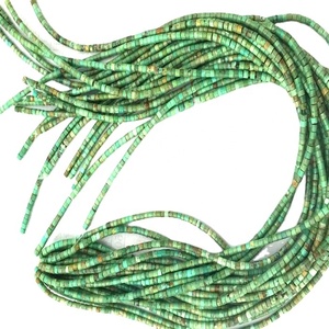 Grand trou naturellement Turquoise <span class=keywords><strong>Heishi</strong></span> avec trou percé de 2.5mm - Product Image 2